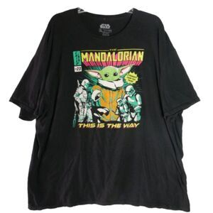 Star Wars Unisex Size 3XL Mandalorian Baby Yoda Graphic Tee Short Sleeve Black